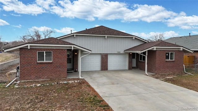 view of front of house with a garage