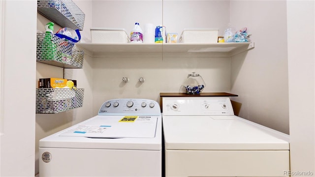 laundry room featuring washer and dryer