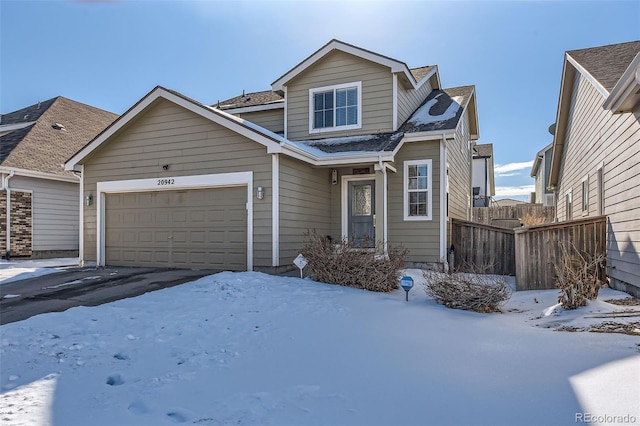 view of front of house featuring a garage