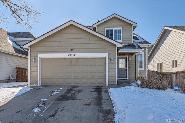 view of front of home featuring a garage