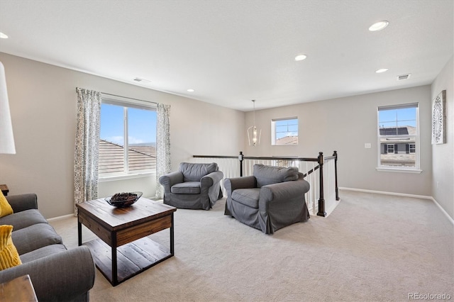 16268 Mount Silverheels Way, Broomfield, CO 80023 - living room featuring carpet flooring, recessed lighting, and baseboards