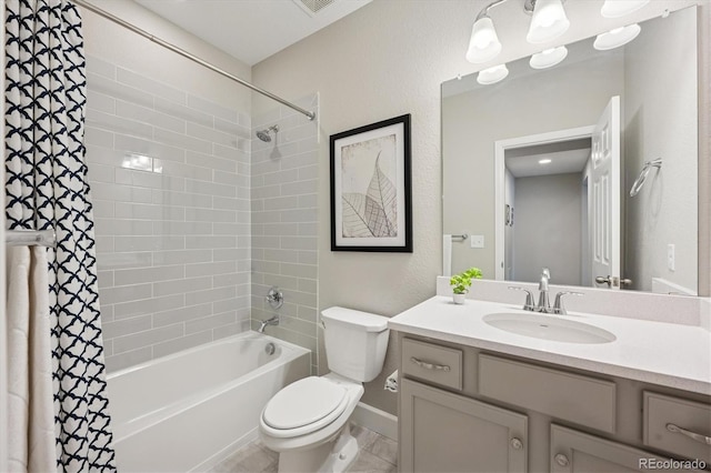 16268 Mount Silverheels Way, Broomfield, CO 80023 - bathroom featuring toilet, shower / tub combo with curtain, vanity, and baseboards