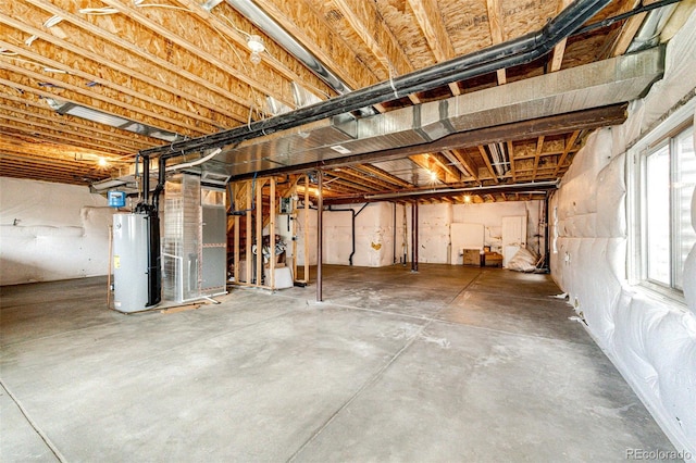 basement with gas water heater