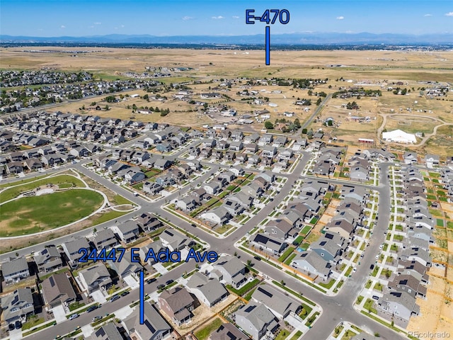 drone / aerial view with a residential view