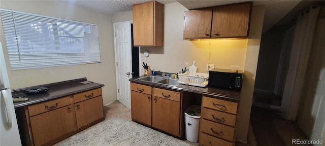 kitchen featuring sink and a textured ceiling