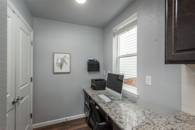 4025 Trail Stone Cir, Castle Rock, CO 80108 - office with dark wood-style flooring and baseboards