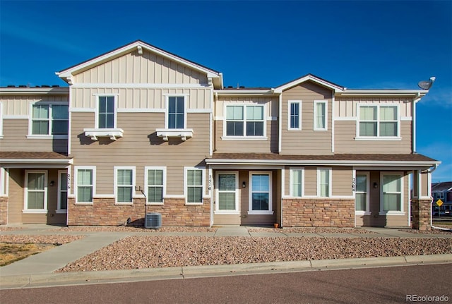 view of front of home featuring central AC unit