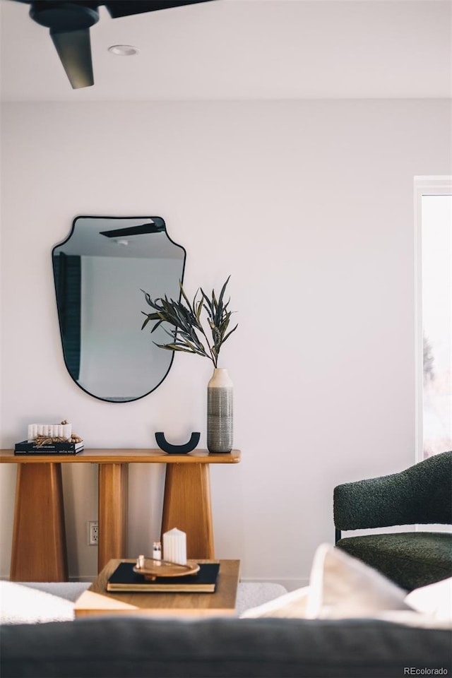 room details with a ceiling fan