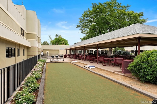 695 S Alton Way Unit 9C, Denver, CO 80247 - view of yard featuring a bocce ball area and a gazebo
