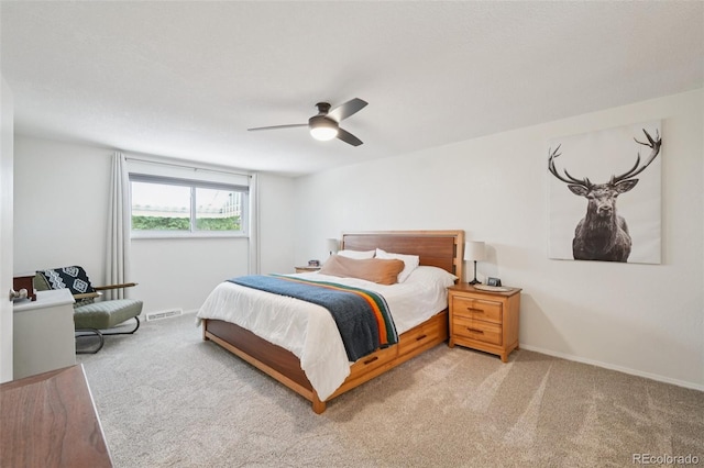 841 Beech St, Golden, CO 80401 - bedroom featuring light carpet and a ceiling fan