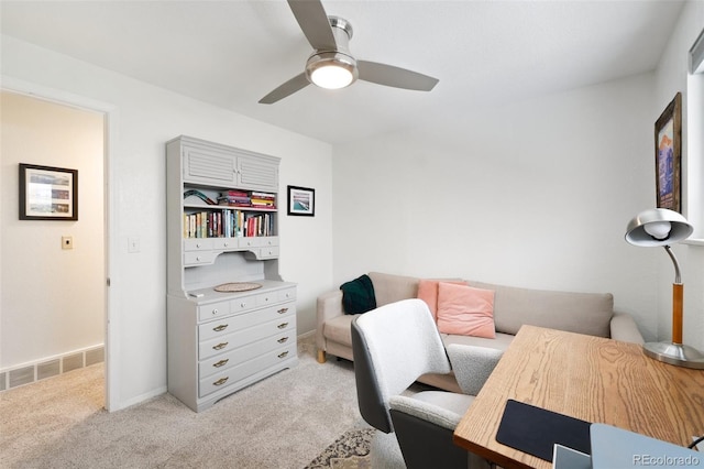 841 Beech St, Golden, CO 80401 - office area with a ceiling fan and light colored carpet