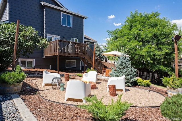 3357 Holly Hock Ct, Castle Rock, CO 80109 - back of house featuring stairs and a wooden deck