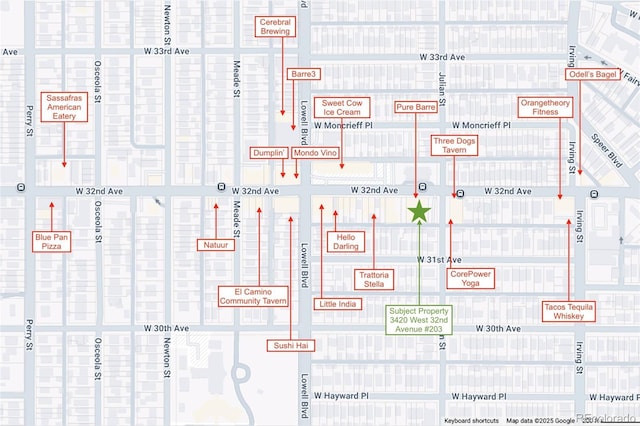 3420 W 32nd Ave Unit 203, Denver, CO 80211 - map of property / related area