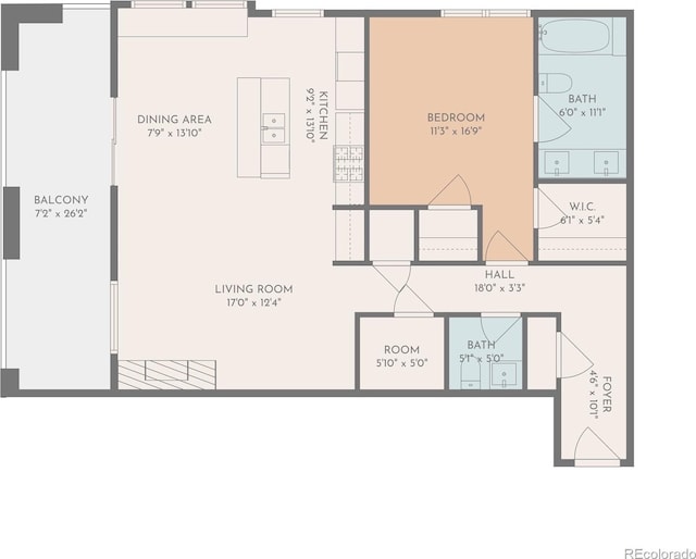 3420 W 32nd Ave Unit 203, Denver, CO 80211 - view of property floor plan