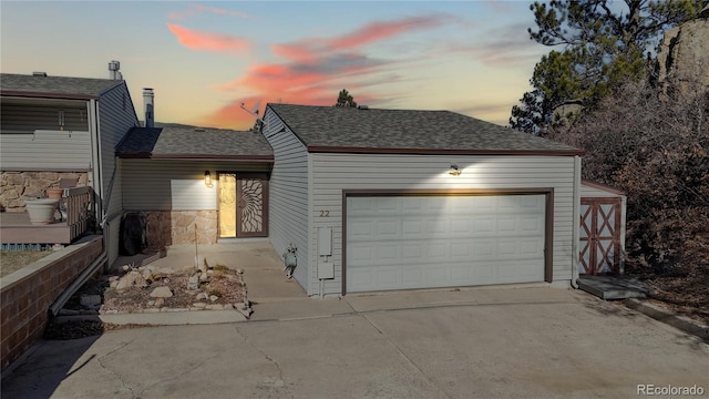 view of front of house with a garage