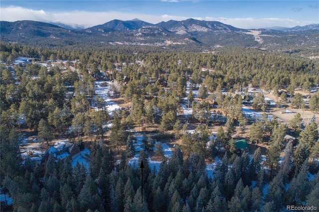 drone / aerial view with a mountain view