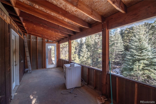 view of unfurnished sunroom