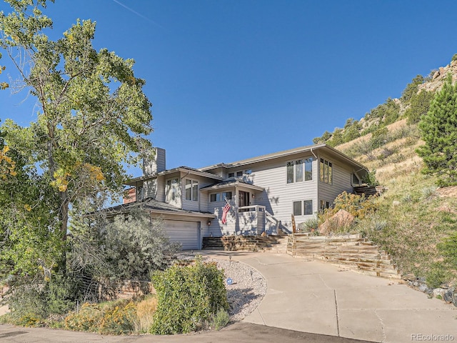 view of front of house with a garage