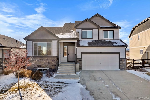 view of front of home with a garage