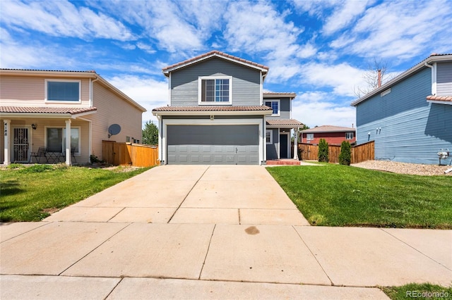 4184 Netherland St, Denver, CO 80249 - view of front of house with a garage, a tile roof, and concrete driveway