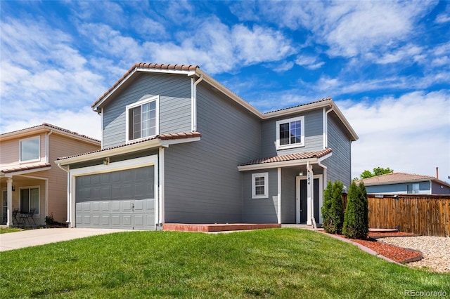 4184 Netherland St, Denver, CO 80249 - traditional home with an attached garage, driveway, and a tile roof