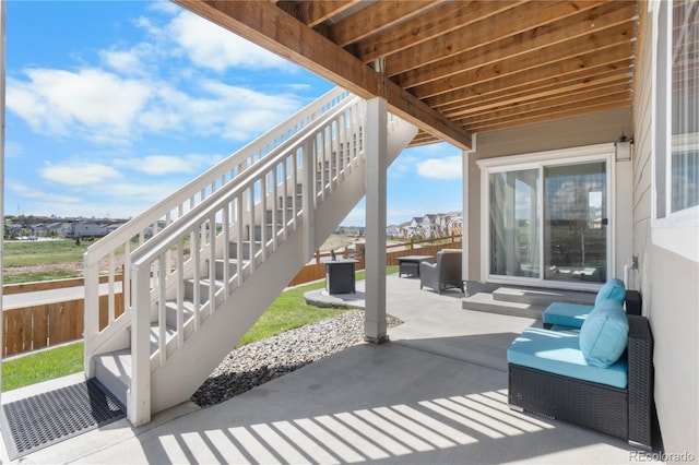 view of patio with stairs