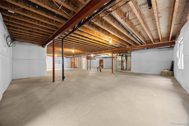 basement with gas water heater