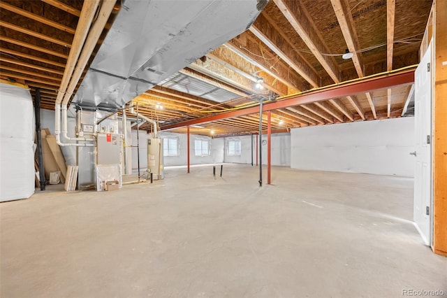basement with gas water heater