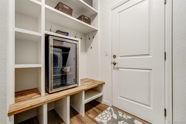 mudroom featuring light wood-style flooring