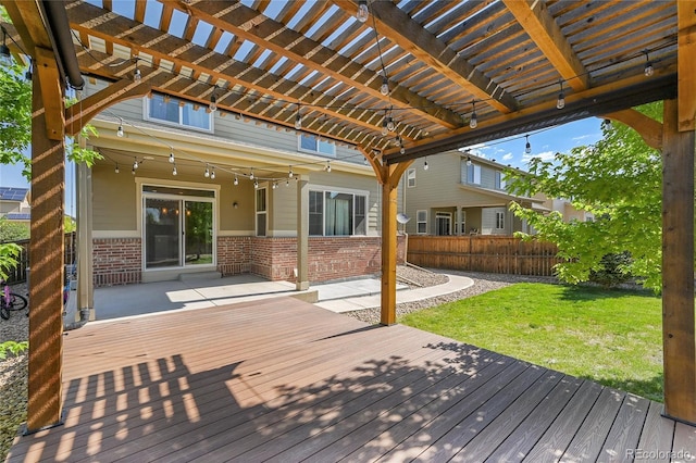 25486 E 4th Pl, Aurora, CO 80018 - wooden terrace with a pergola and a patio area