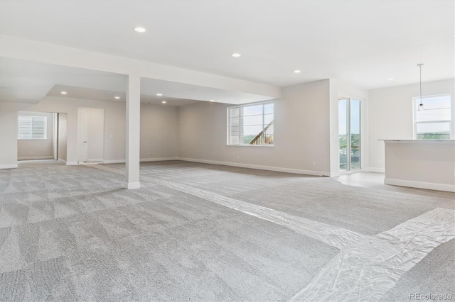 4716 Twelve Oaks Way, Castle Rock, CO 80104 - basement with light colored carpet, recessed lighting, and baseboards