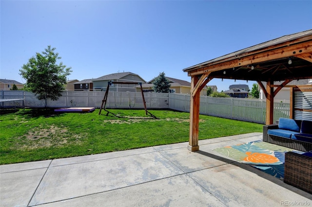 view of patio / terrace featuring a gazebo