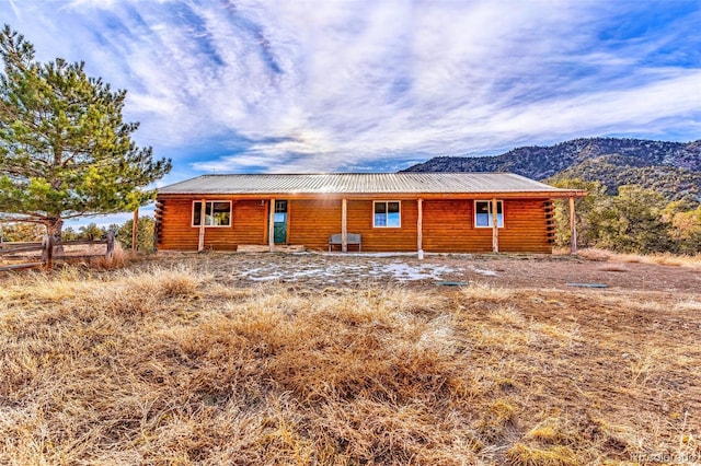 view of front of house with a mountain view