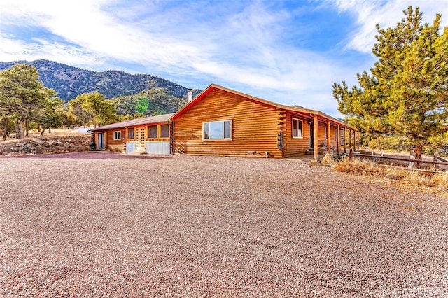 cabin with a mountain view