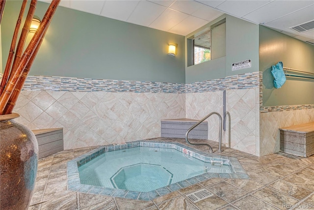 view of pool featuring an indoor in ground hot tub