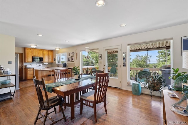 1601 Columbine Pl, Colorado Springs, CO 80907 - dining room with wood finished floors and recessed lighting