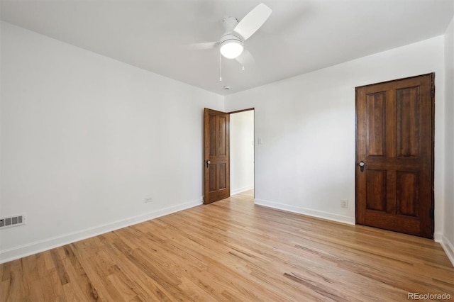 4434 Grove St, Denver, CO 80211 - empty room with light wood-type flooring, baseboards, and a ceiling fan
