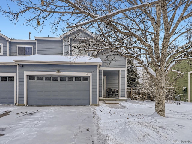 view of front of property featuring a garage