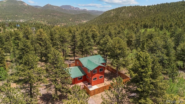 561 Quartz Cir, Bailey, CO 80421 - view from above of property with a forest and mountains