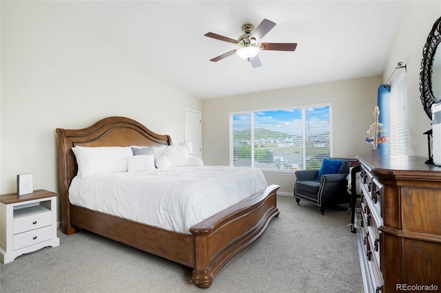 737 Novick Ct, Castle Rock, CO 80109 - bedroom with carpet flooring, lofted ceiling, ceiling fan, and baseboards