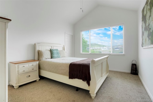 737 Novick Ct, Castle Rock, CO 80109 - bedroom with lofted ceiling, light colored carpet, and baseboards