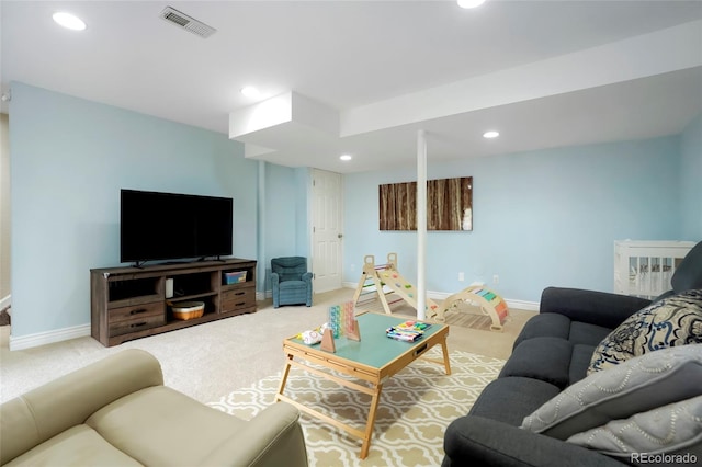 737 Novick Ct, Castle Rock, CO 80109 - carpeted living room featuring baseboards and recessed lighting