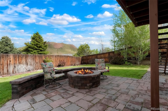 737 Novick Ct, Castle Rock, CO 80109 - view of patio with a fire pit
