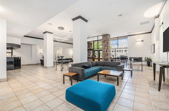 1020 15th St Unit 42C, Denver, CO 80202 - community lobby with a textured ceiling and crown molding