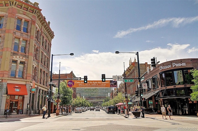 1020 15th St Unit 42C, Denver, CO 80202 - view of street with street lighting, sidewalks, traffic lights, curbs, and traffic signs
