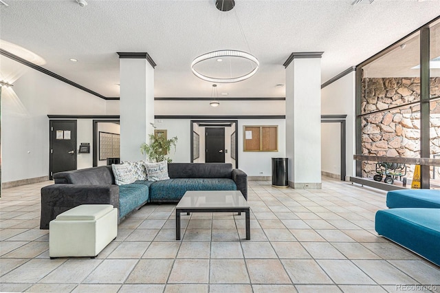 1020 15th St Unit 42C, Denver, CO 80202 - common area featuring a textured ceiling and ornamental molding