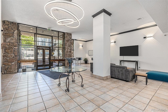 1020 15th St Unit 42C, Denver, CO 80202 - community lobby featuring a textured ceiling and ornamental molding