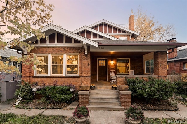 view of front of property with a porch