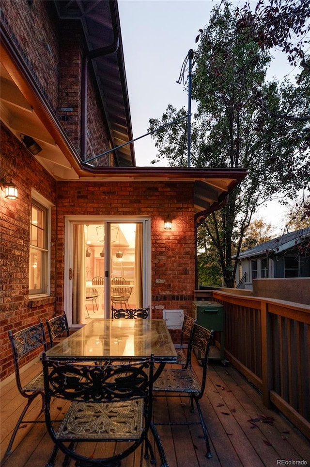 view of deck at dusk