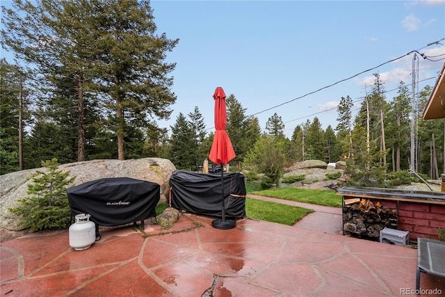 8701 Majestic View Dr, Conifer, CO 80433 - view of patio / terrace with area for grilling